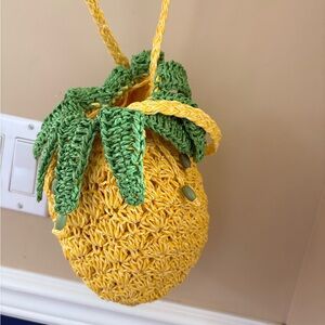 Yellow and Green Pineapple Crochet Bag